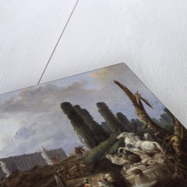 Tree Felling in the Garden of Versailles around the Baths of Apollo, 1775-77 by Hubert Robert