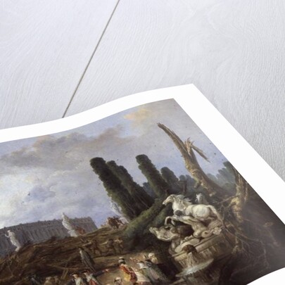 Tree Felling in the Garden of Versailles around the Baths of Apollo, 1775-77 by Hubert Robert