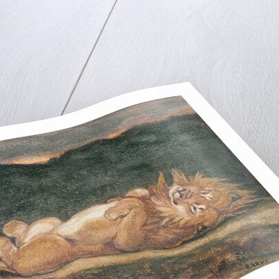 Lion Resting on his Back by Antoine Louis Barye