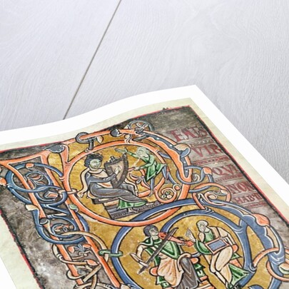 Ms 3 fol.255 Historiated initial 'B' depicting King David by French School