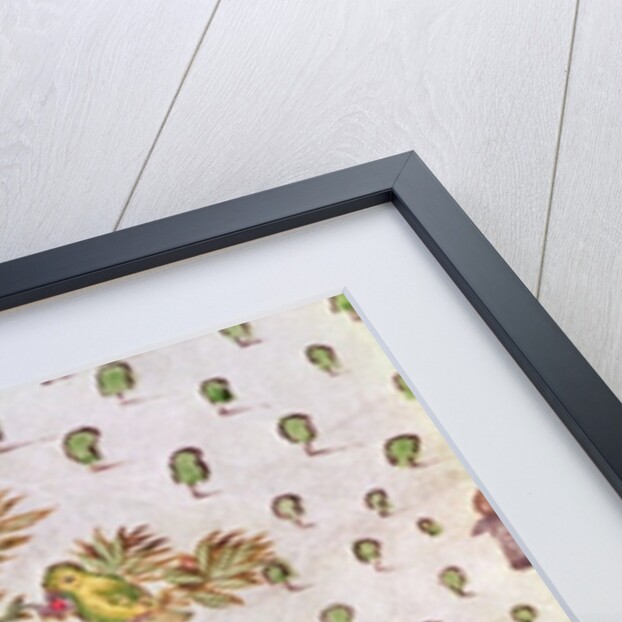 Map of the St. Lawrence Estuary, detail of parrots and monkeys by French School