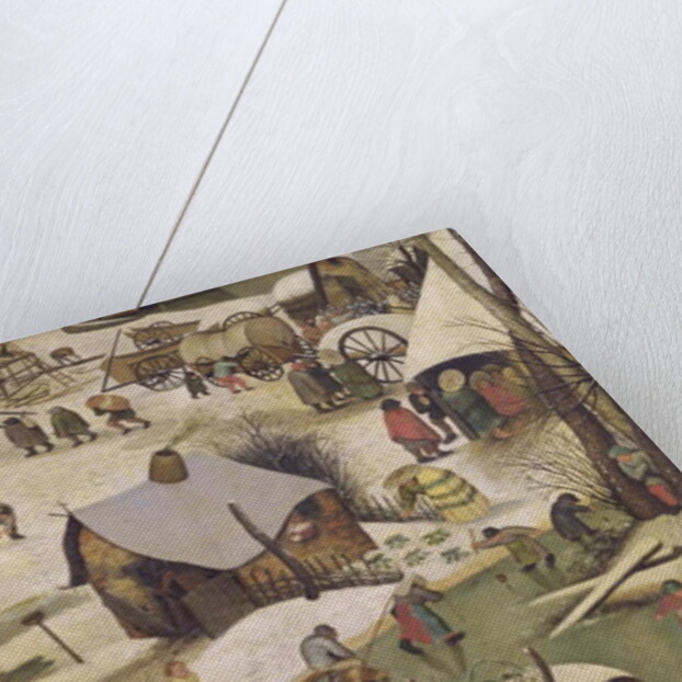 The Census at Bethlehem, detail of children playing on the frozen river by Pieter the Elder Bruegel