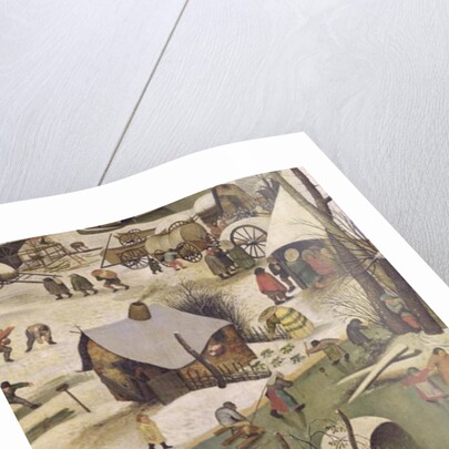 The Census at Bethlehem, detail of children playing on the frozen river by Pieter the Elder Bruegel