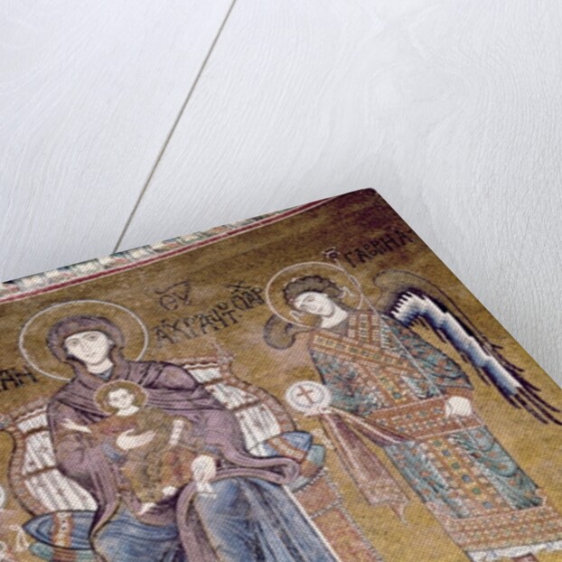 The Virgin and Child enthroned between two angels by Byzantine School