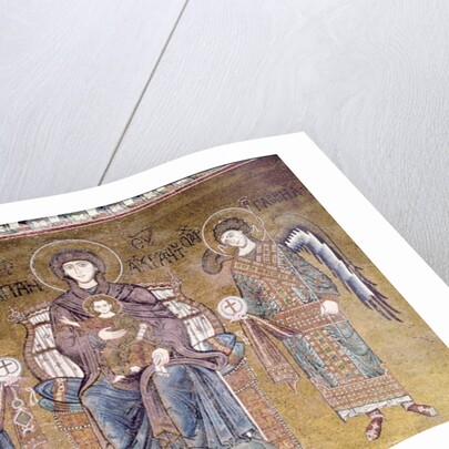 The Virgin and Child enthroned between two angels by Byzantine School