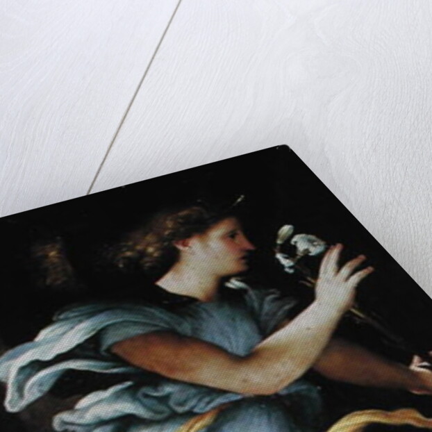 The Archangel Gabriel, left hand panel from the Annunciation by Lorenzo Lotto