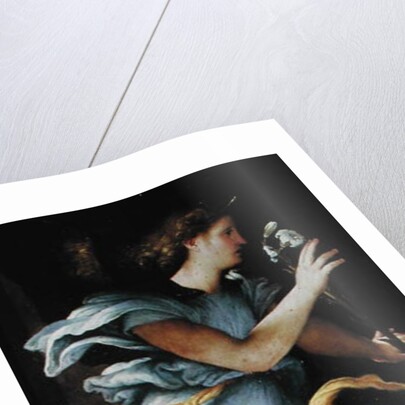 The Archangel Gabriel, left hand panel from the Annunciation by Lorenzo Lotto