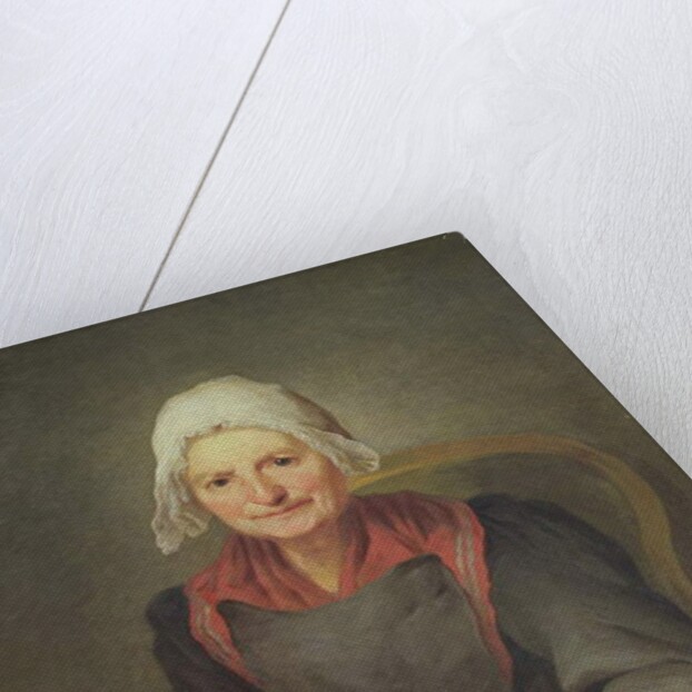 An Old Woman Spinning by French School