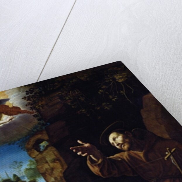 St. Francis of Assisi Consoled by an Angel Musician by Italian School