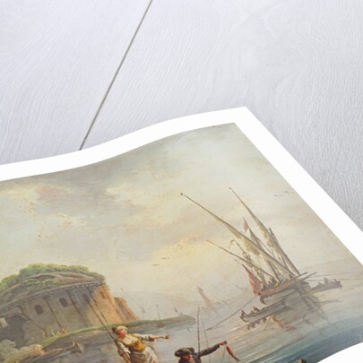 Seascape by Charles Francois Lacroix de Marseille