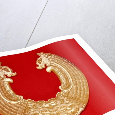 Plaque with two dragons and a Tao-tie mask by School Chinese