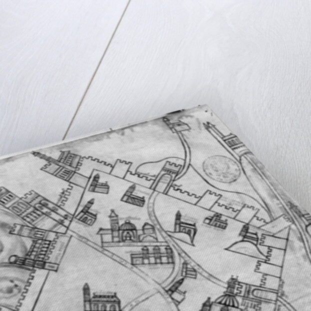 Ms 466 fol.1 Map of the city of Jerusalem, before 1167 by Flemish School