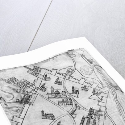 Ms 466 fol.1 Map of the city of Jerusalem, before 1167 by Flemish School