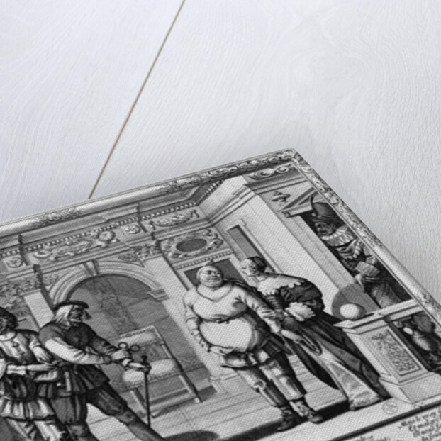 Comedians at the theatre of Hotel de Bourgogne by Abraham Bosse