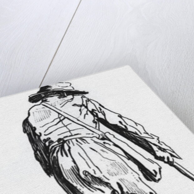 Beggar on his crutches, from behind by Jacques Callot