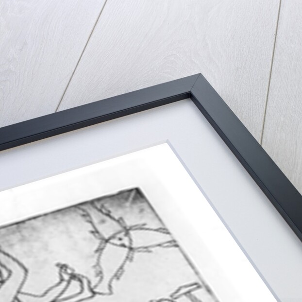 Facsimile copy of Ms Fr 19093 fol.19v Studies of men and animals by Villard de Honnecourt