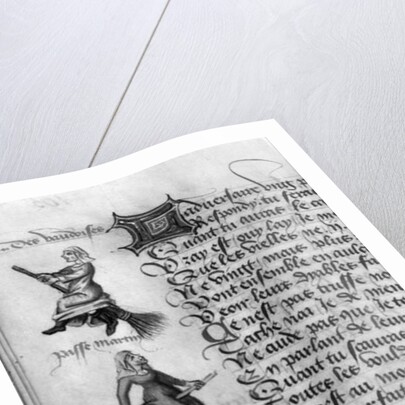 Ms Fr 12476 fol.105v Two witches from 'Le Champion des Dames' by Martin le Franc 1451 by French School