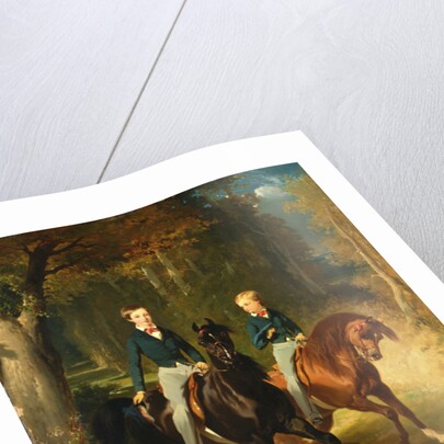 Louis-Philippe d'Orleans Comte de Paris and his Brother, Robert d'Orleans Duc de Chartres in the Parc de Claremont, c.1849 by Alfred Dedreux