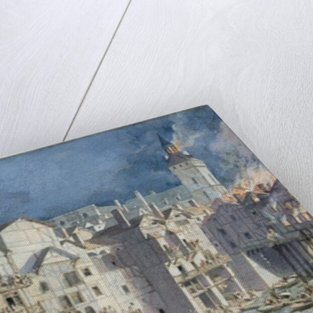 Fire at the Pont aux Meuniers in 1621 by Theodor Josef Hubert Hoffbauer