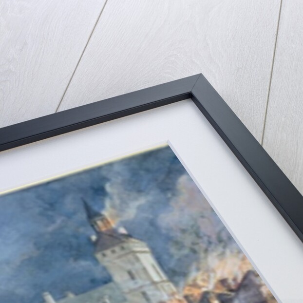 Fire at the Pont aux Meuniers in 1621 by Theodor Josef Hubert Hoffbauer