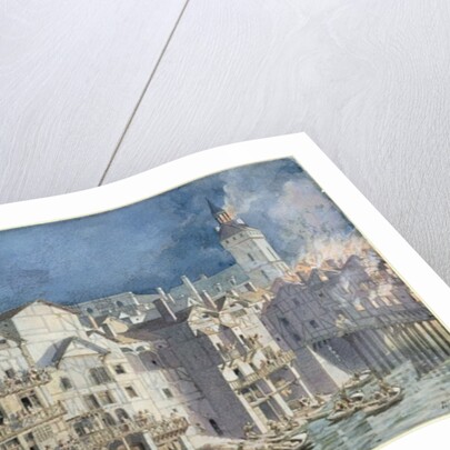 Fire at the Pont aux Meuniers in 1621 by Theodor Josef Hubert Hoffbauer