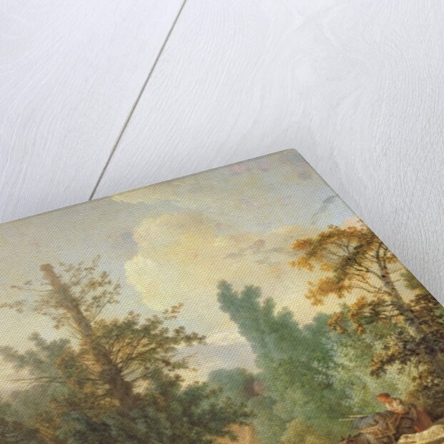 Peasant and her Donkey Crossing a Bridge, 1775 by Jean-Baptiste Huet