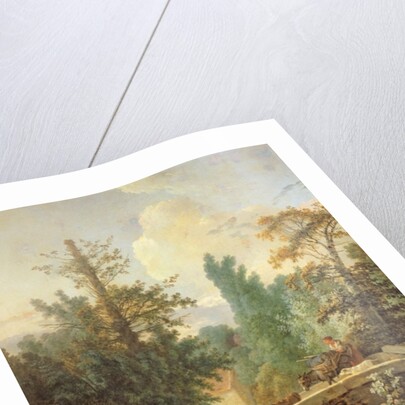 Peasant and her Donkey Crossing a Bridge, 1775 by Jean-Baptiste Huet