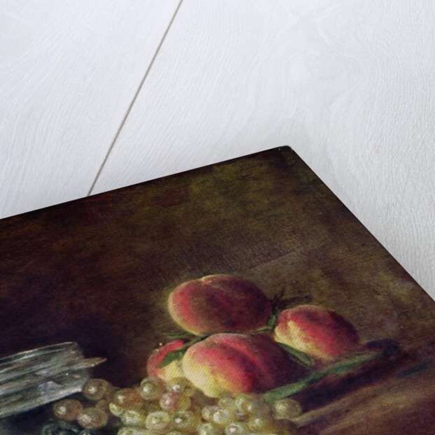 Still Life with a Basket of Peaches, White and Black Grapes with Cooler and Wineglass, c.1759 by Jean-Baptiste Simeon Chardin