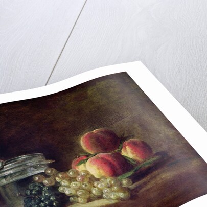 Still Life with a Basket of Peaches, White and Black Grapes with Cooler and Wineglass, c.1759 by Jean-Baptiste Simeon Chardin