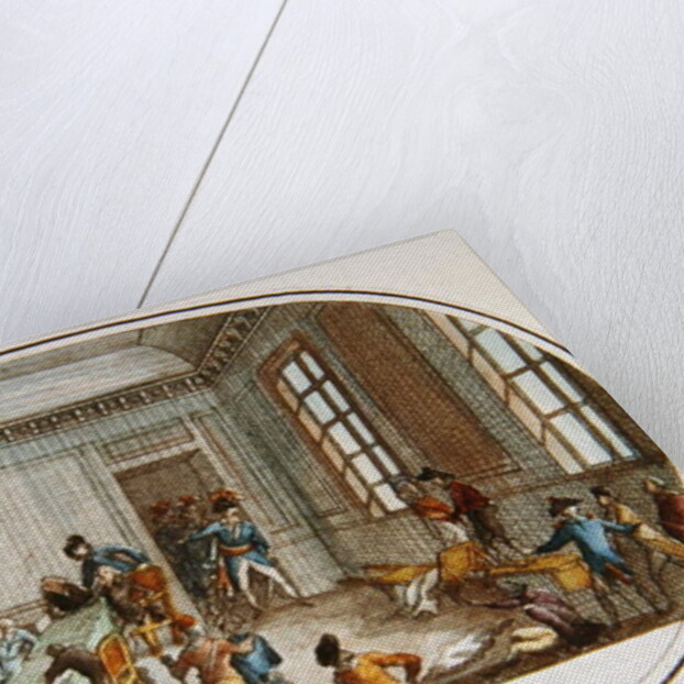 Maximilien de Robespierre injured in the antechamber of the Comite de Salut Public, 10 Thermidor An II by French School