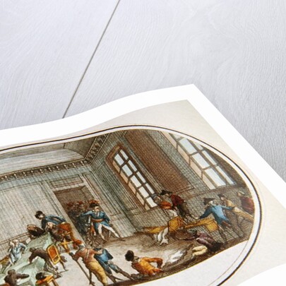 Maximilien de Robespierre injured in the antechamber of the Comite de Salut Public, 10 Thermidor An II by French School