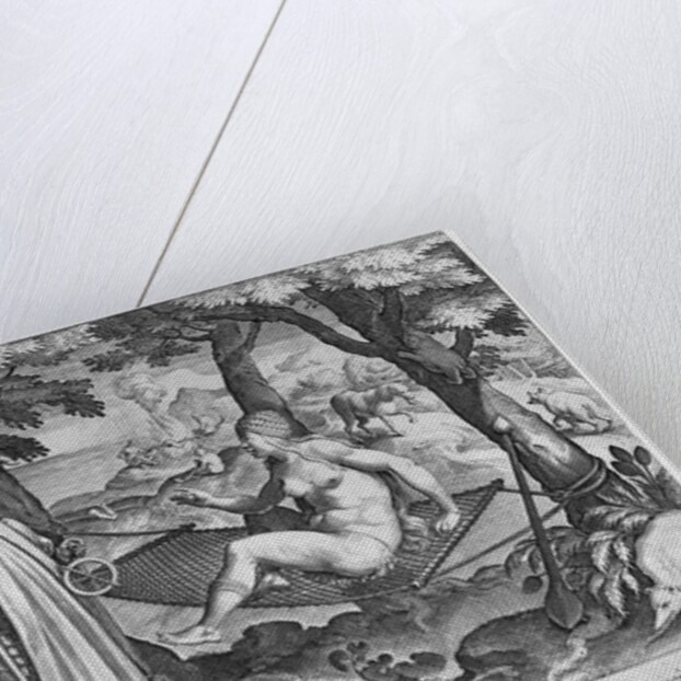 Amerigo Vespucci landing in America, engraved by Theodor Galle by Jan van der Straet