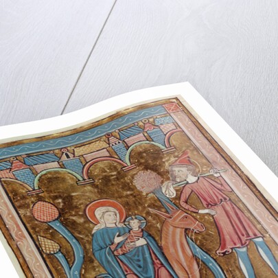 Ms 3016 fol.12 The Flight into Egypt by French School