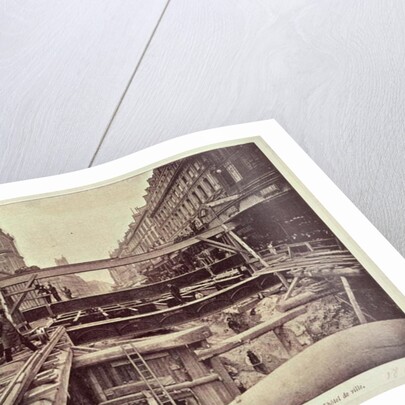 Construction of the metro system along the rue de Rivoli, 1898 by French School