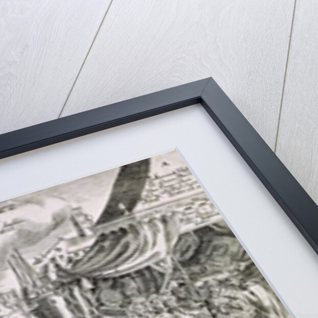 Martin Luther writing on the church door at Wittenberg in 1517 by Swiss School