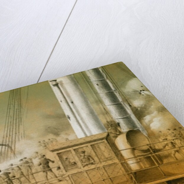 Admiral Amedee Anatole Courbet and his Officers on Board the 'Volta', 23rd August 1884, 1885 by Charles Leduc