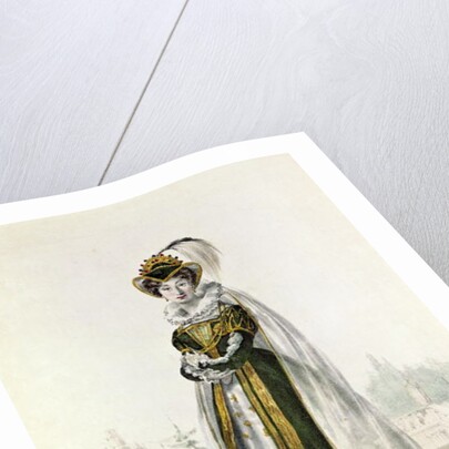 Marie Dorval in 'Marion Delorme' by Victor Hugo at the Theatre de la Porte Saint-Martin, engraved by F. Noel by L. Marin