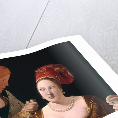 The Cheat with the Ace of Diamonds, detail depicting the two women, c.1635-40 by Georges de la Tour