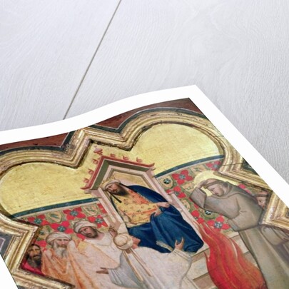 The Trial by Fire, St. Francis offers to walk through fire, to convert the Sultan of Egypt in 1219 by Taddeo Gaddi