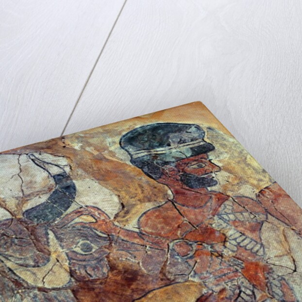 A priest leading a bull to sacrifice by Mesopotamian