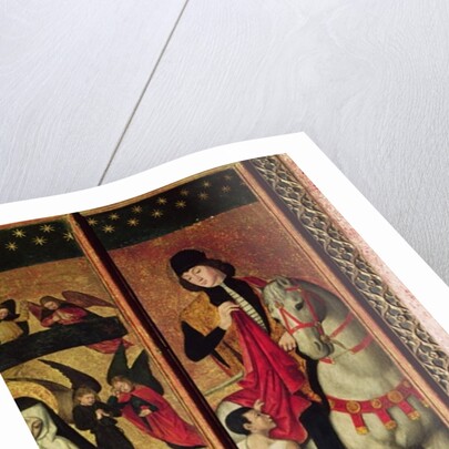 St. Martin, left hand panel from a triptych depicting Pieta between St. Martin and St. Catherine, 1475 by Ludovico Brea