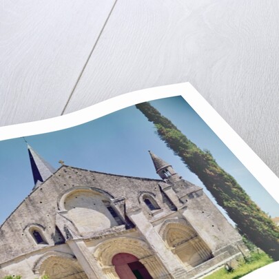 View of the facade of the Church of St. Pierre, 1150-75 by French School