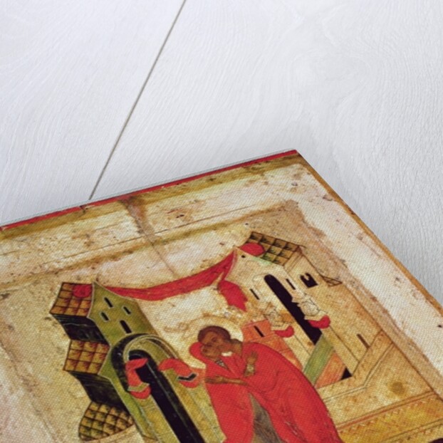 Icon depicting the meeting at the Golden Gate, Novgorod School by Russian School