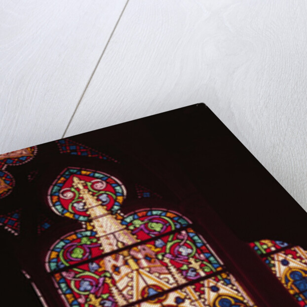 Window depicting Ferdinand d'Orleans as St. Ferdinand Sevres Workshop by Jean Auguste Dominique Ingres