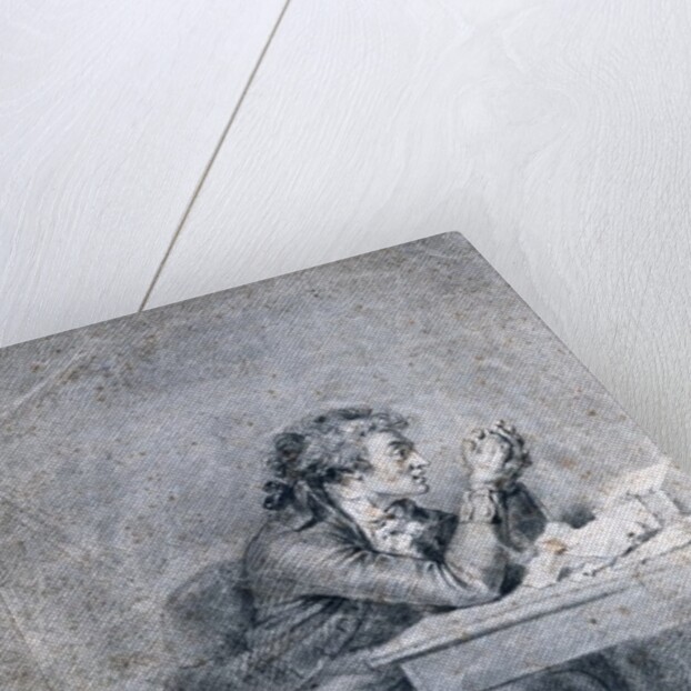 Francois Buzot contemplating a portrait miniature of Madame Roland by Etienne-Charles Leguay