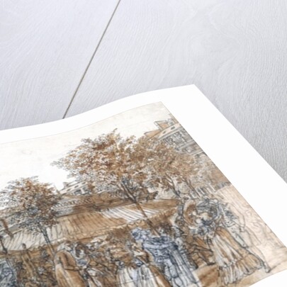 The Palais Royal Garden Walk in 1787 by Claude Louis Desrais