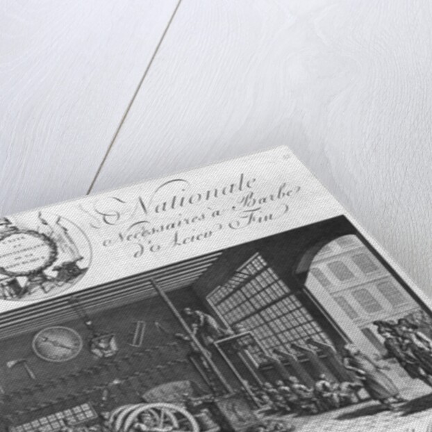 The only manufacture in France of good razors of melted steel in the same manner as that of Sheffield in England, Yorkshire, late 18th century by French School