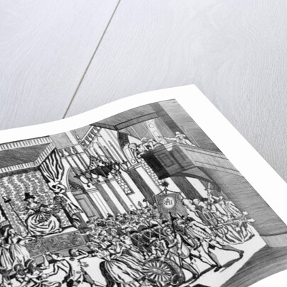 Celebration of the Goddess of Reason at Notre-Dame cathedral in Paris, 10th November 1793 by Auguste Christian Fleischmann