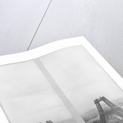 Two views of the construction of the Eiffel Tower, Paris, 14th June and 10th July 1888 by French Photographer