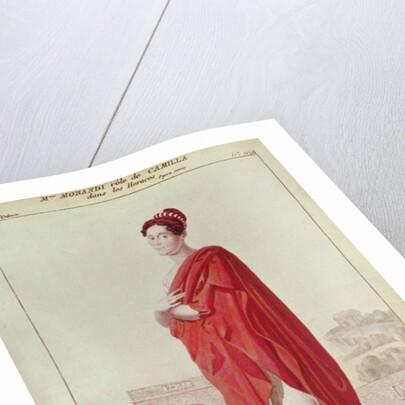 Madame Morandi in the role of Camille, from Act I Scene 2 of 'Horatii' by Pierre Corneille engraved by Pierre Maleuvre by Louis Ambroise Garneray